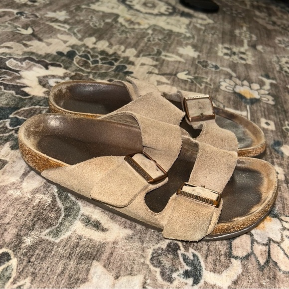 Birkenstock Shoes - Birkenstock Beige Suede Sandals